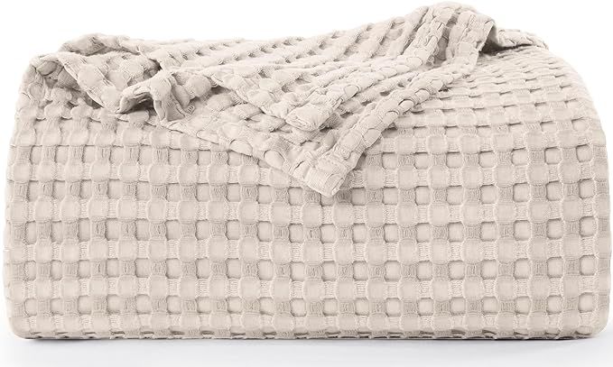 Utopia Bedding Cotton Waffle Blanket 300 GSM (Khaki - 90x90 Inches) Soft Lightweight Breathable B... | Amazon (US)