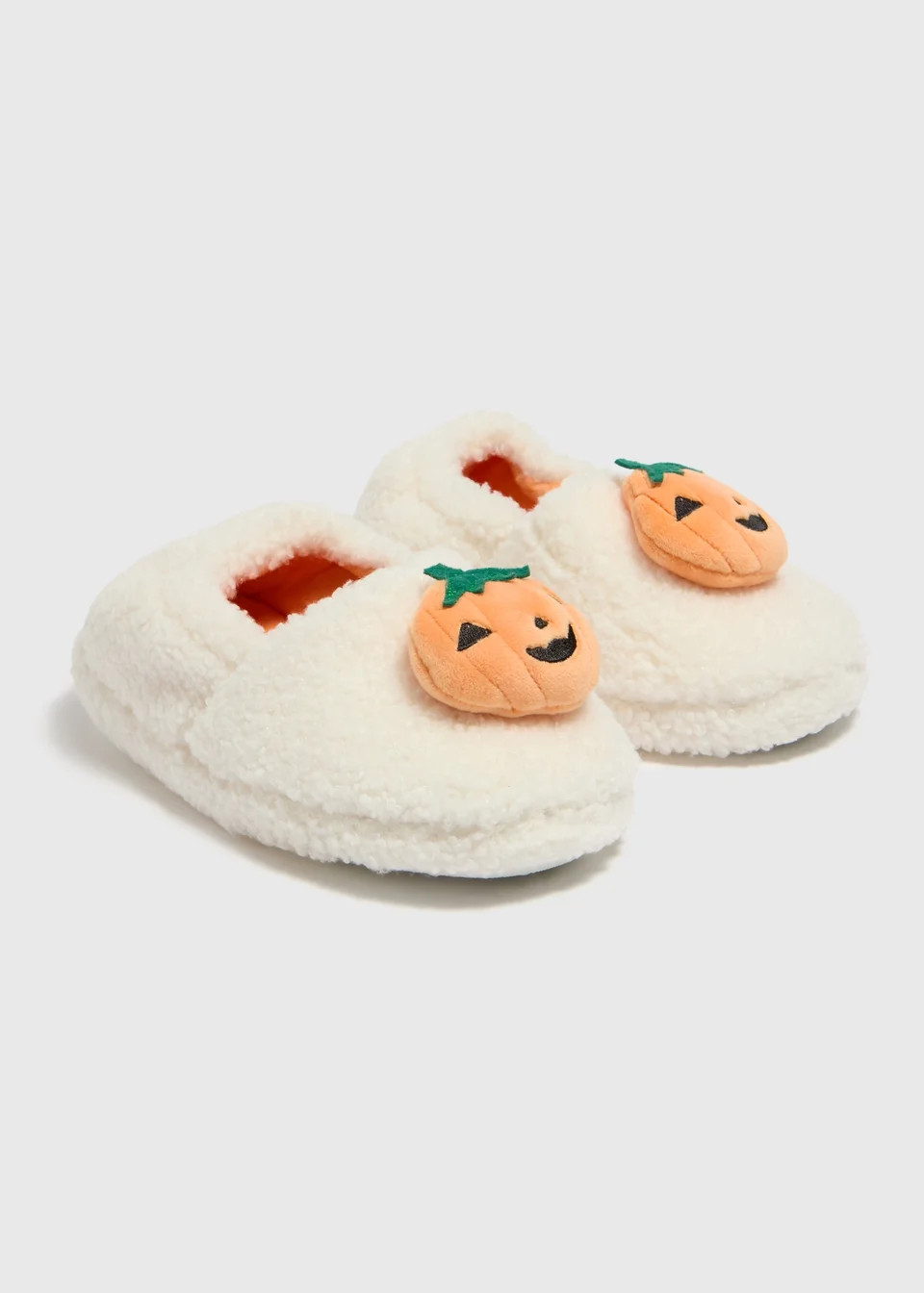 Kids Cream Halloween Pumpkin Slippers (Younger 4-Older 5) | Matalan (UK)