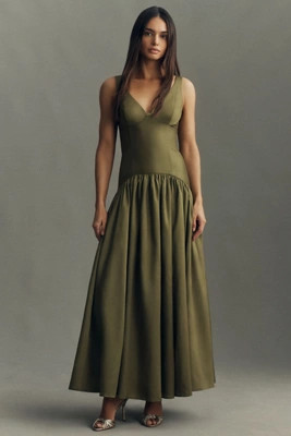 Hutch Gabriella V-Neck Drop-Waist Maxi Dress | Anthropologie (US)