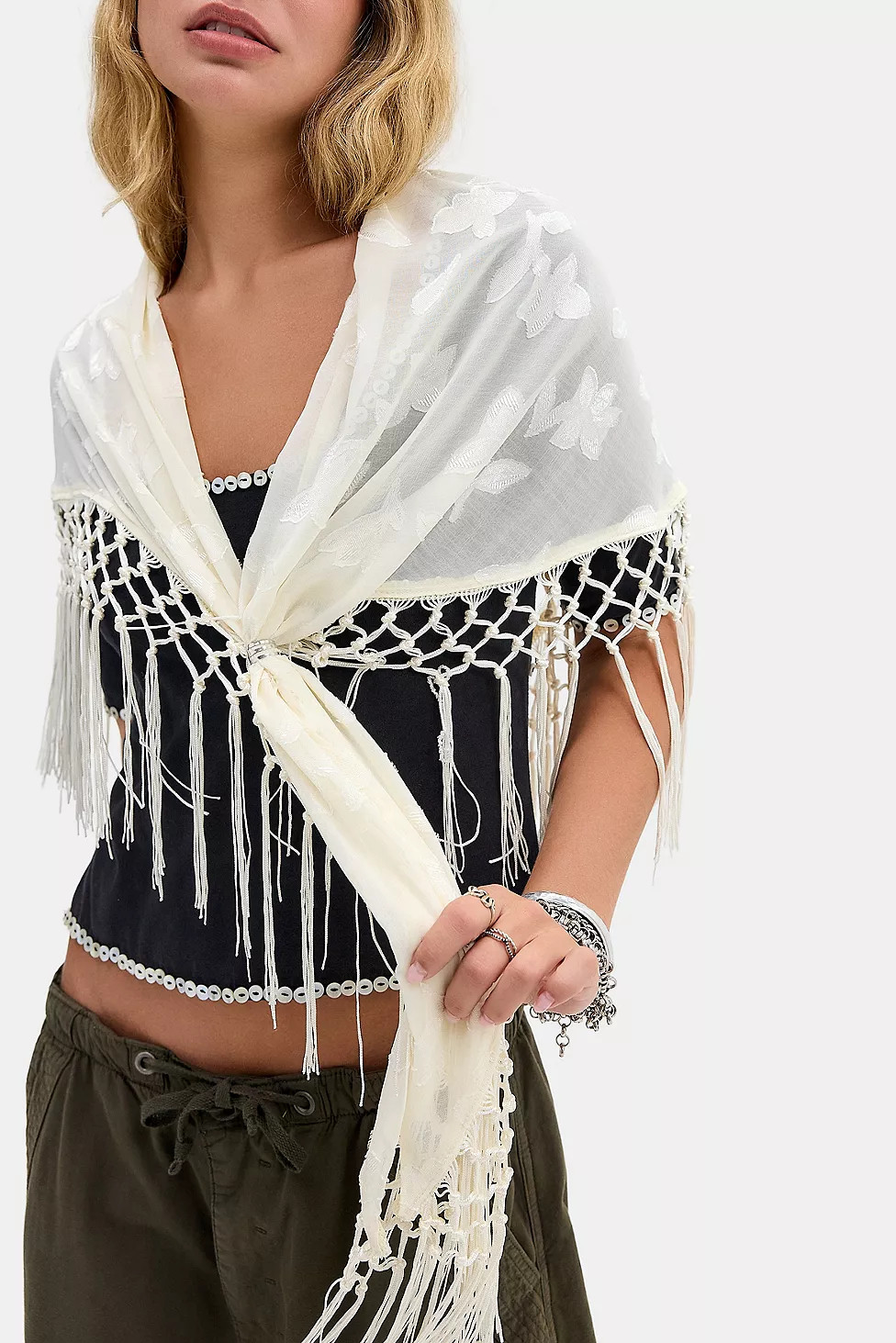 UO Fringed Shawl | Urban Outfitters UK