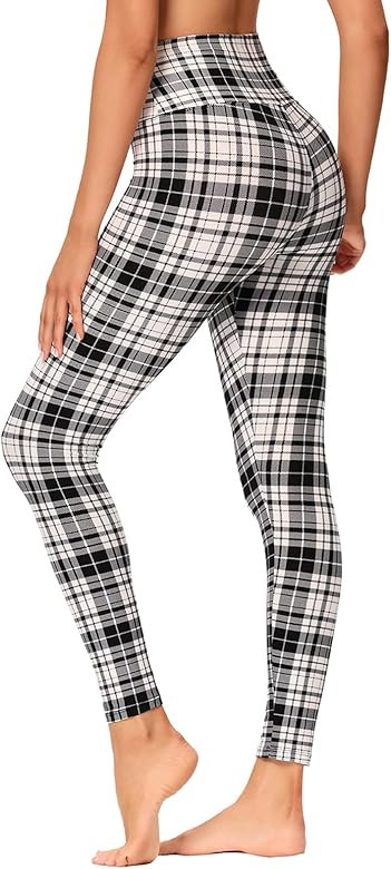 GAYHAY High Waisted Leggings for Women - Soft Opaque Slim Tummy Control Printed Pants for Running Cy | Amazon (US)
