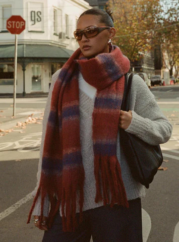 Rotini Scarf Red / Purple | Princess Polly US