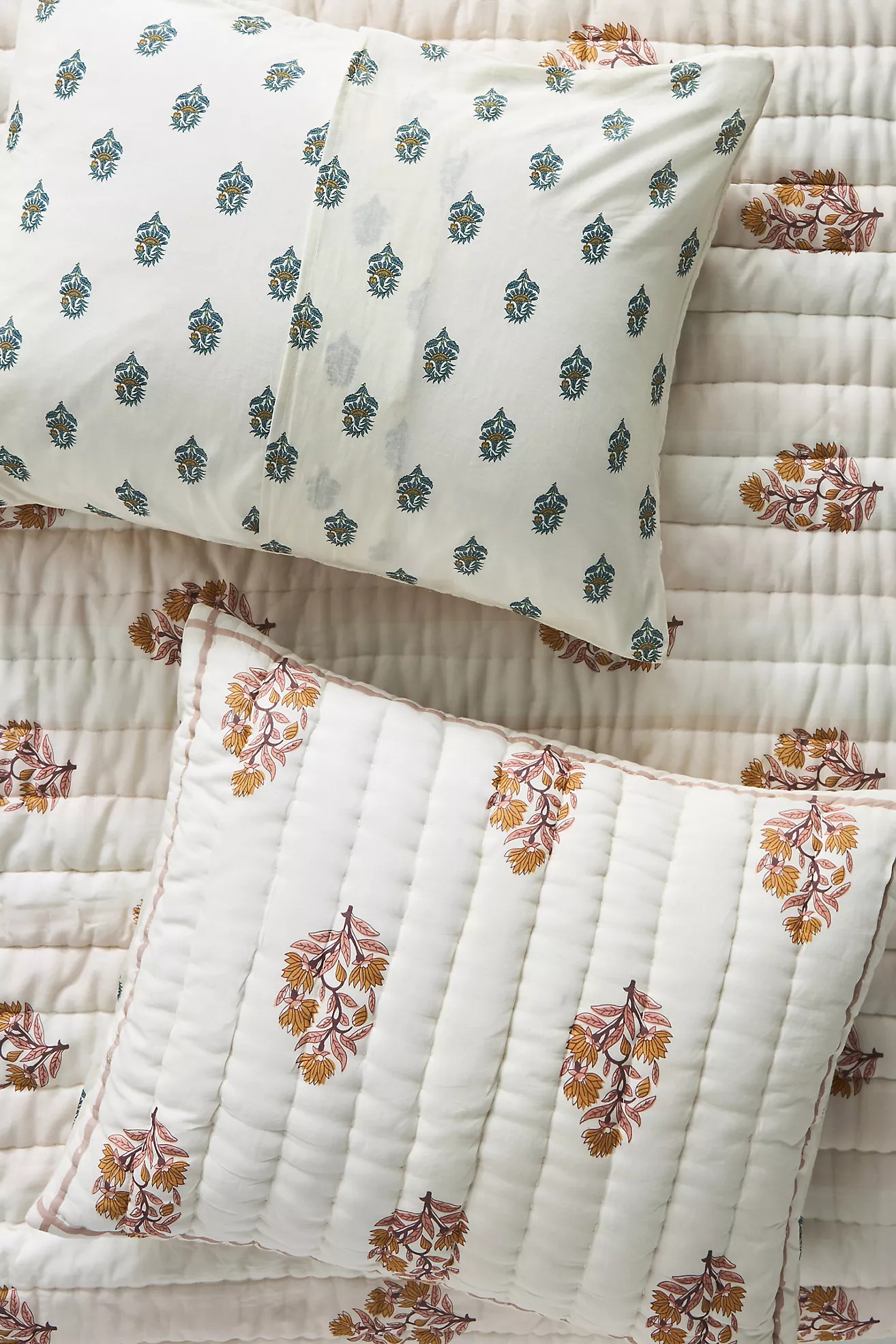 Khira Cotton Floral Printed Shams, Set of 2 | Anthropologie (US)
