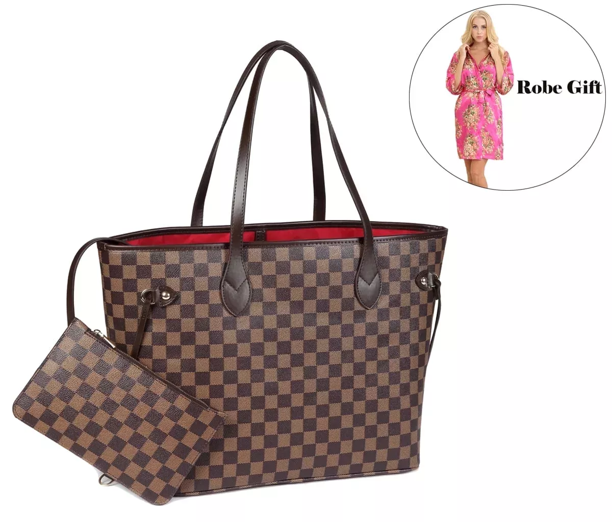 Richports Women's Checkered Tote Shoulder Bag