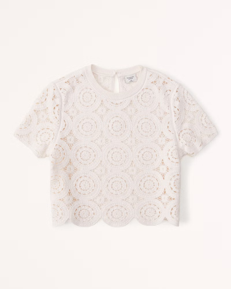 Crochet Mosaic Tile Tee | Abercrombie & Fitch (US)