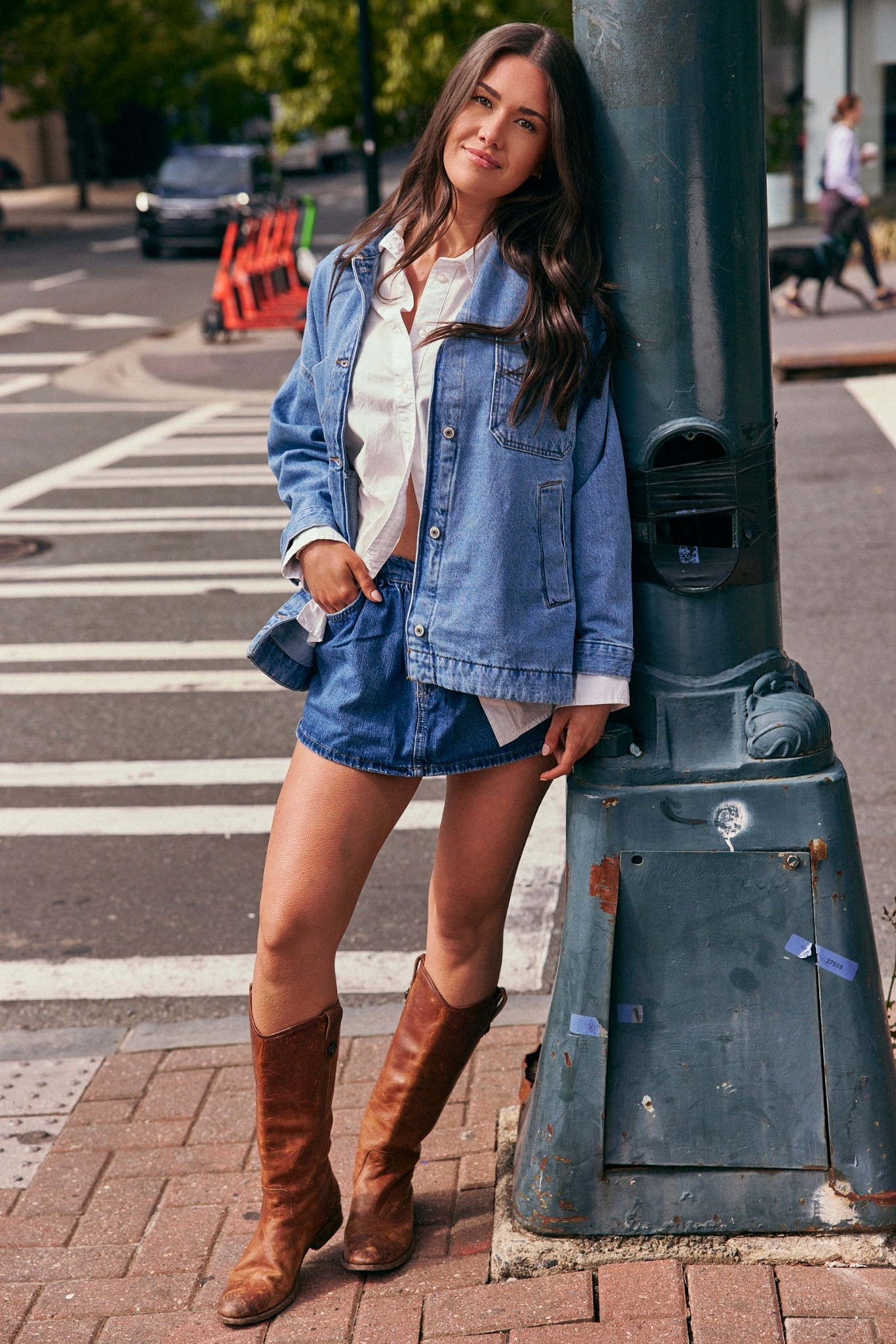 denim on denim👖 
jacket: XS
shirt: XS
skort: 27
shoes: 9

#LTKStyleTip #LTKSeasonal #LTKFindsUnder100