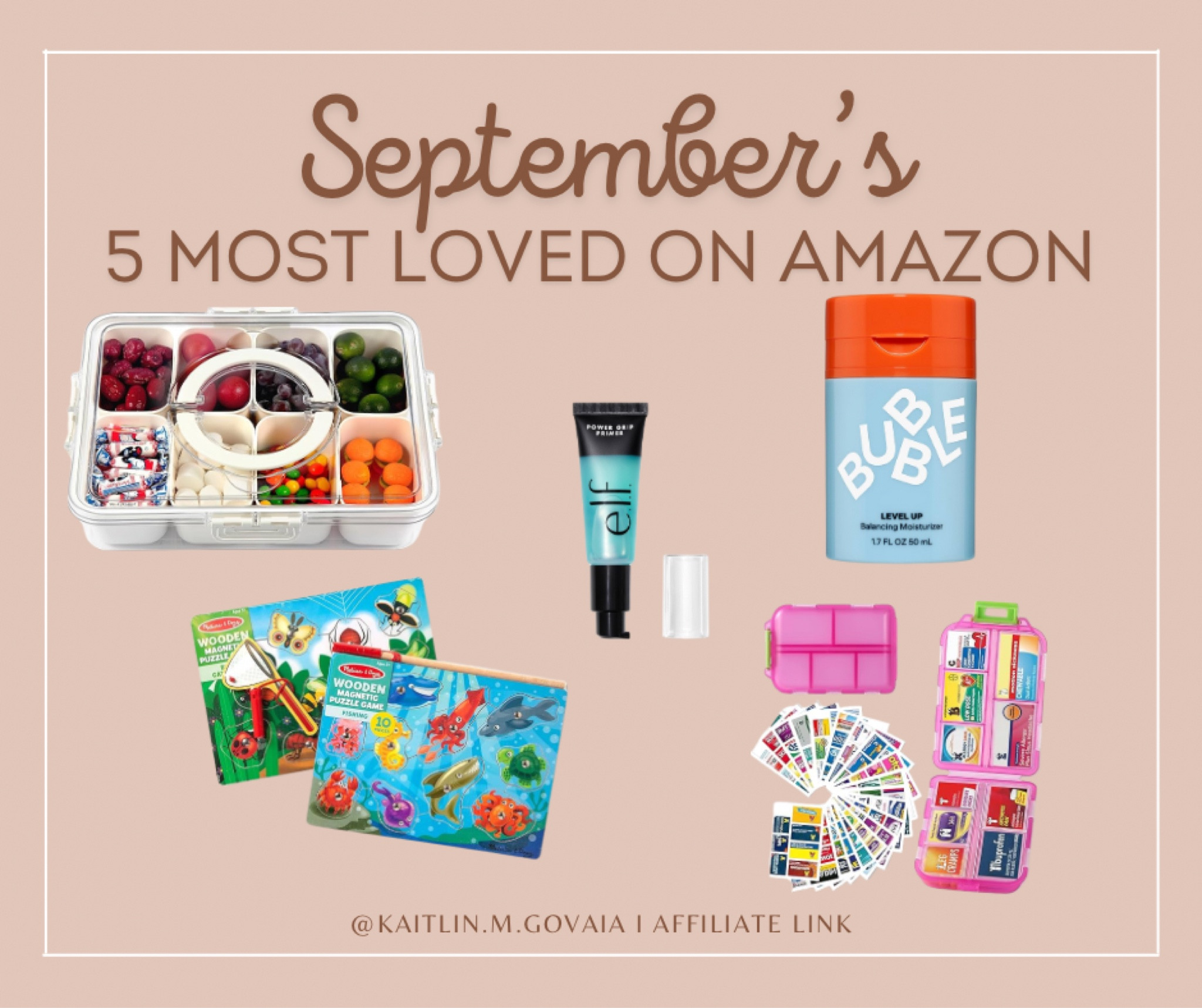 September’s 5 Most Loved on Amazon #snacklebox #elf #powergripprimer #bubble #moisturizer #medicinecase #melissa&doug #magneticpuzzles #skincare #makeup 

#LTKFindsUnder50 #LTKHome #LTKBeauty