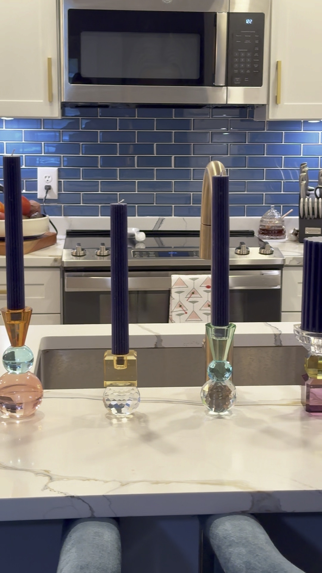 One of my favorite Anthropologie - Anthroliving Home purchases recently! My counter was a little bare, and I felt like I needed a barrier from the sink to the living room. These gorgeous, cut-glass candlesticks & tapers work perfectly for exactly what I needed! These would also be a perfect house warming gift! 😉🕯️

There are a few different cuts/colors/sizes to choose from, and the tapers come in a multitude of colors! Pick what works with your space! 

#LTKFindsUnder50 #LTKGiftGuide #LTKHome