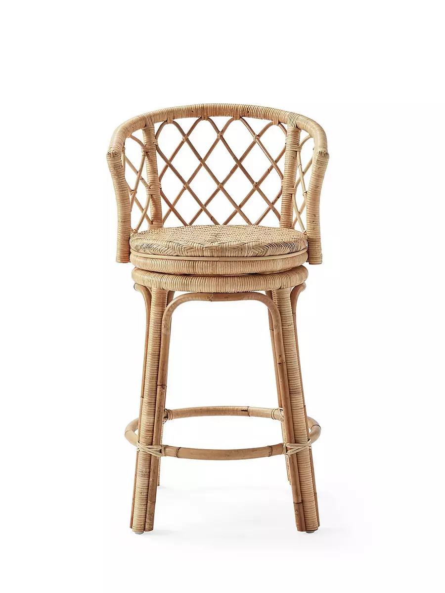 Avalon Rattan Swivel Bar & Counter Stool | Serena and Lily