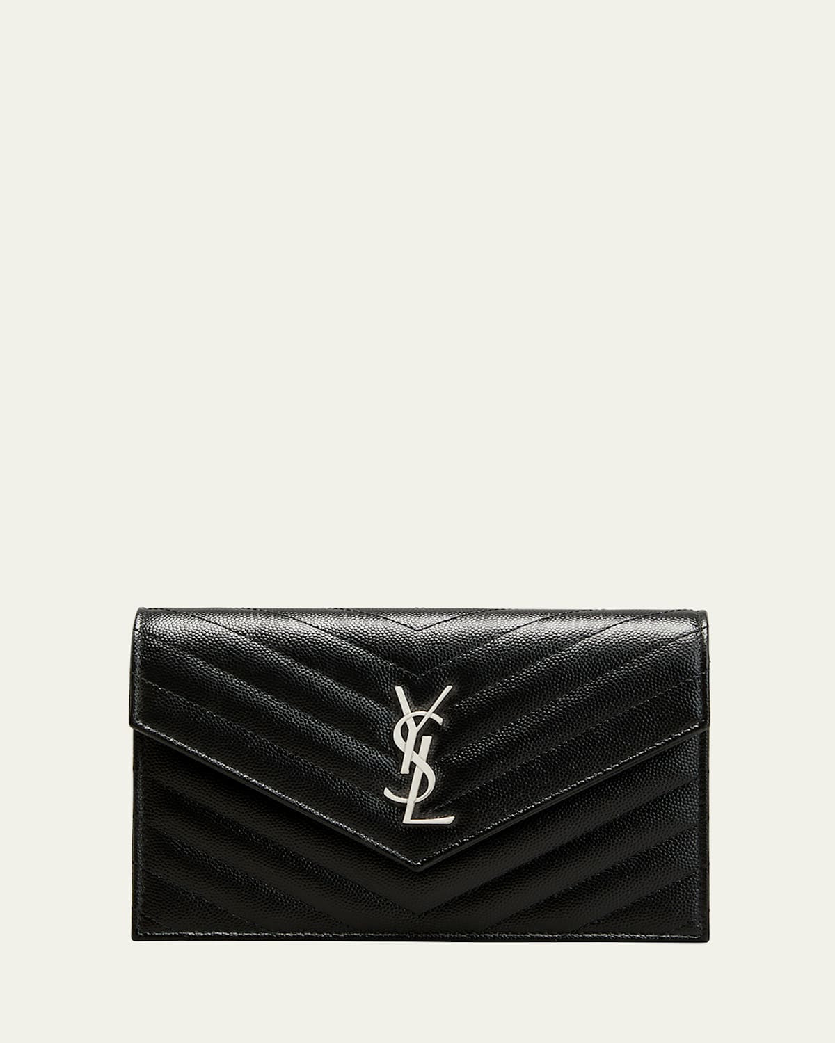 YSL Monogram Small Wallet on Chain in Grained Leather | Bergdorf Goodman