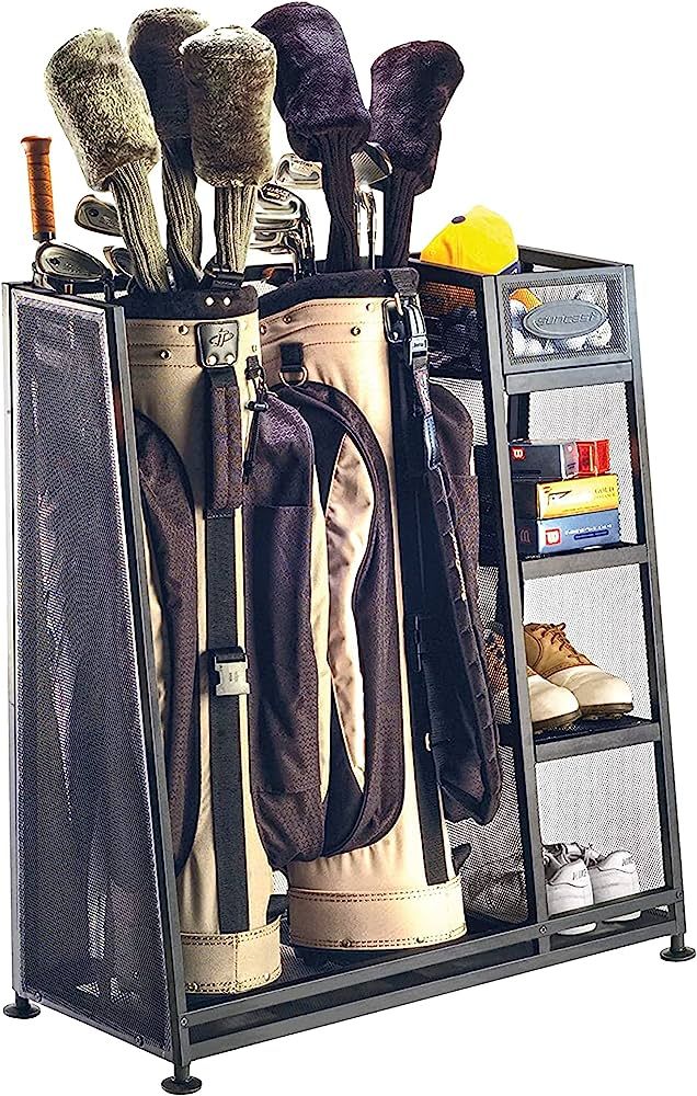 Suncast Rack - Golf Equipment Organizer Storage - Store Golf Bags, Clubs, and Accessories - Perfe... | Amazon (US)