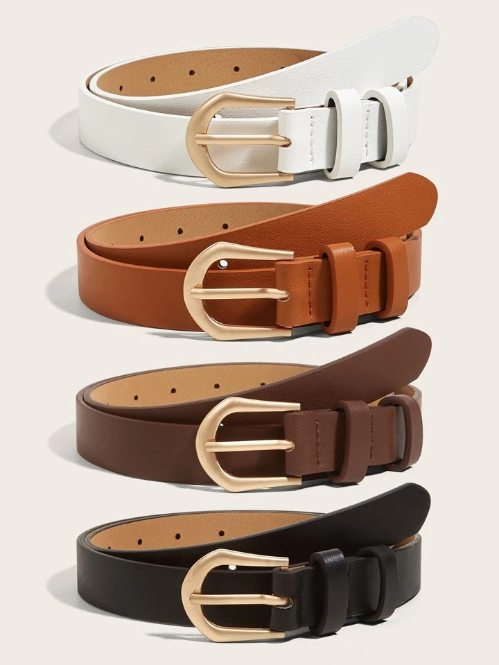 4pcs Geometric Buckle Belt | SHEIN