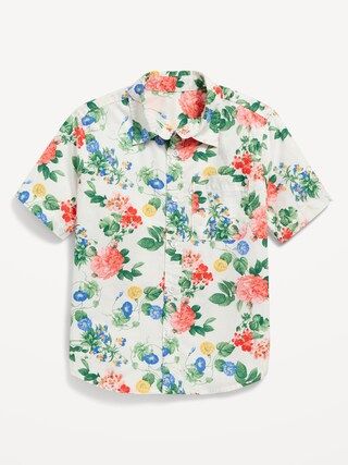 Short-Sleeve Printed Poplin Shirt for Boys | Old Navy (US)