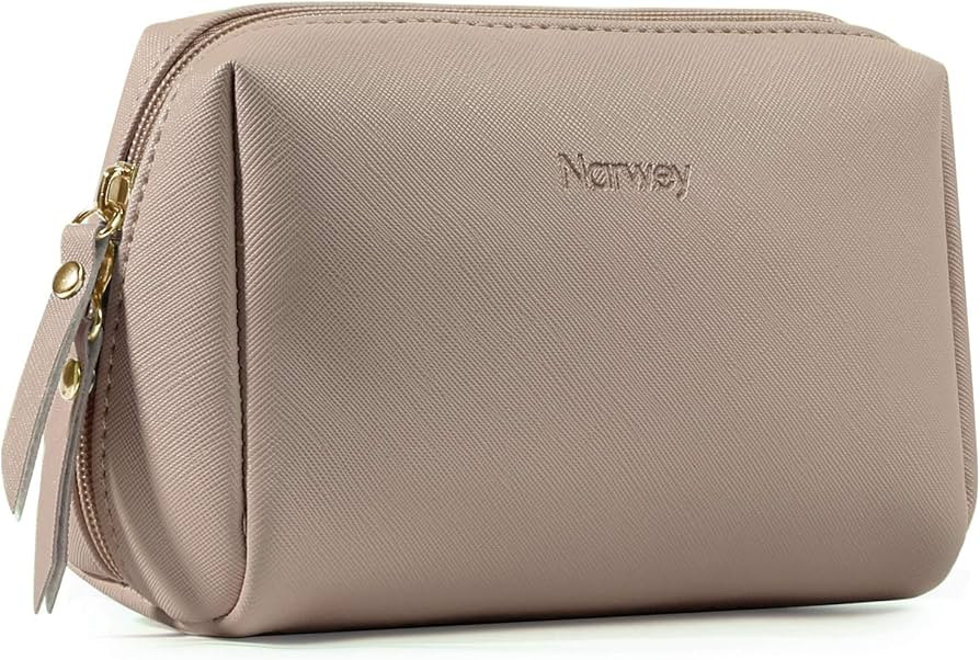 Narwey Small Vegan Leather Makeup Bag for Purse Travel Makeup Pouch Mini Cosmetic Bag for Women (... | Amazon (US)