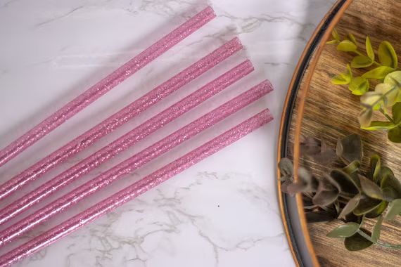 Glitter Reusable Straws Pink Glitter Reusable Straw Gold | Etsy | Etsy (US)