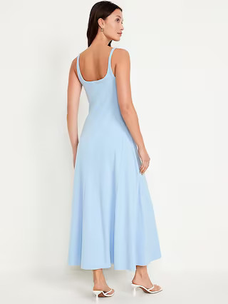 Fit & Flare Rib-Knit Maxi Dress | Old Navy (US)