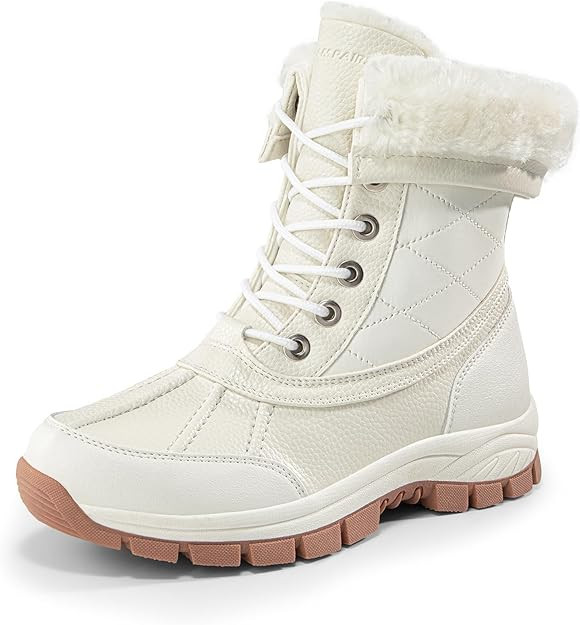 DREAM PAIRS Snow Boots for Women Waterproof Mid Calf Lace Up Duck Boots Warm Faux Fur FuzzyGo Bol... | Amazon (US)