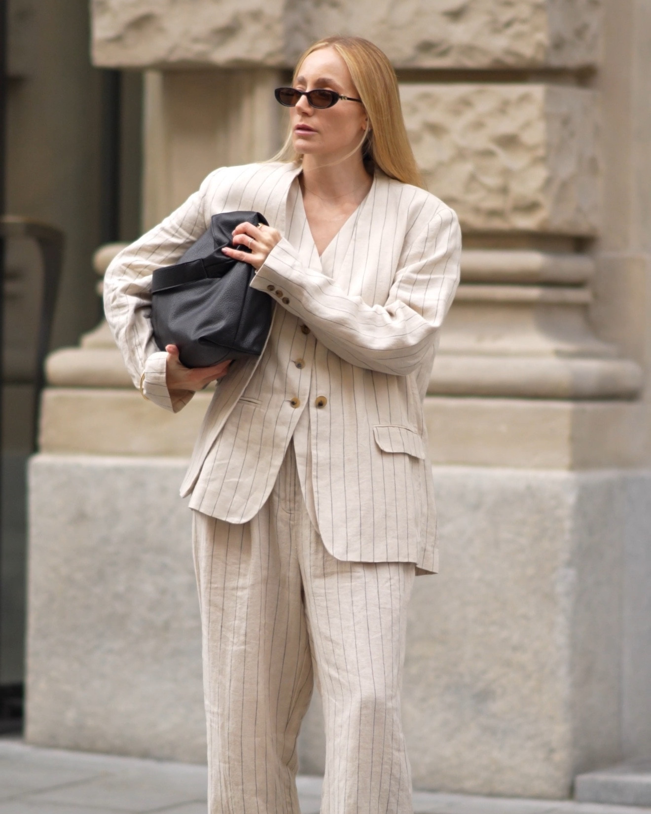 autumn suit attire • wearing a 3-piece matching beige suit with black Accessoires - a big black shopper bag and elegant black boots & added a golden bangle

For size reference: I always size up, because I love a loose fit.
I am wearing: 
blazer: 42
vest: 38
pants: 40 (38 would have been big enough)
boots: true to size 

#autumnlook #autumnoutfit #autumnstyling #falllook #falloufit 

#LTKstyletip #LTKeurope #LTKdeutschland