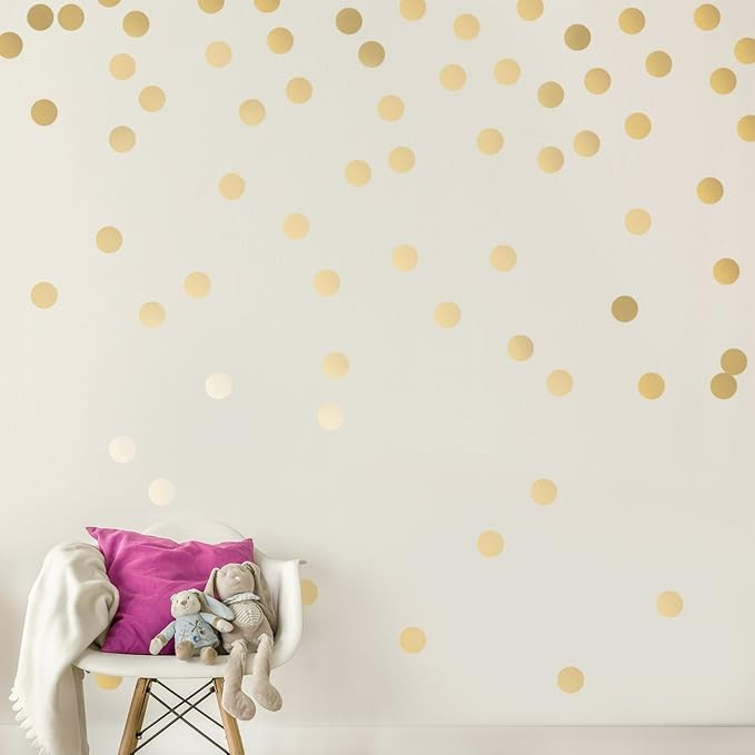 Easy Peel + Stick Gold Wall Decal Dots - 2 Inch (200 Decals) - Safe on Walls & Paint - Metallic V... | Amazon (US)