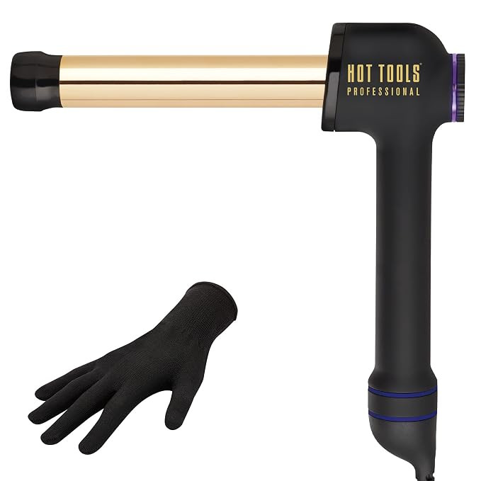 Hot Tools Pro Artist 24K Gold Curlbar Curling Wand | Long Lasting, Defined Curls (1 in) | Amazon (US)