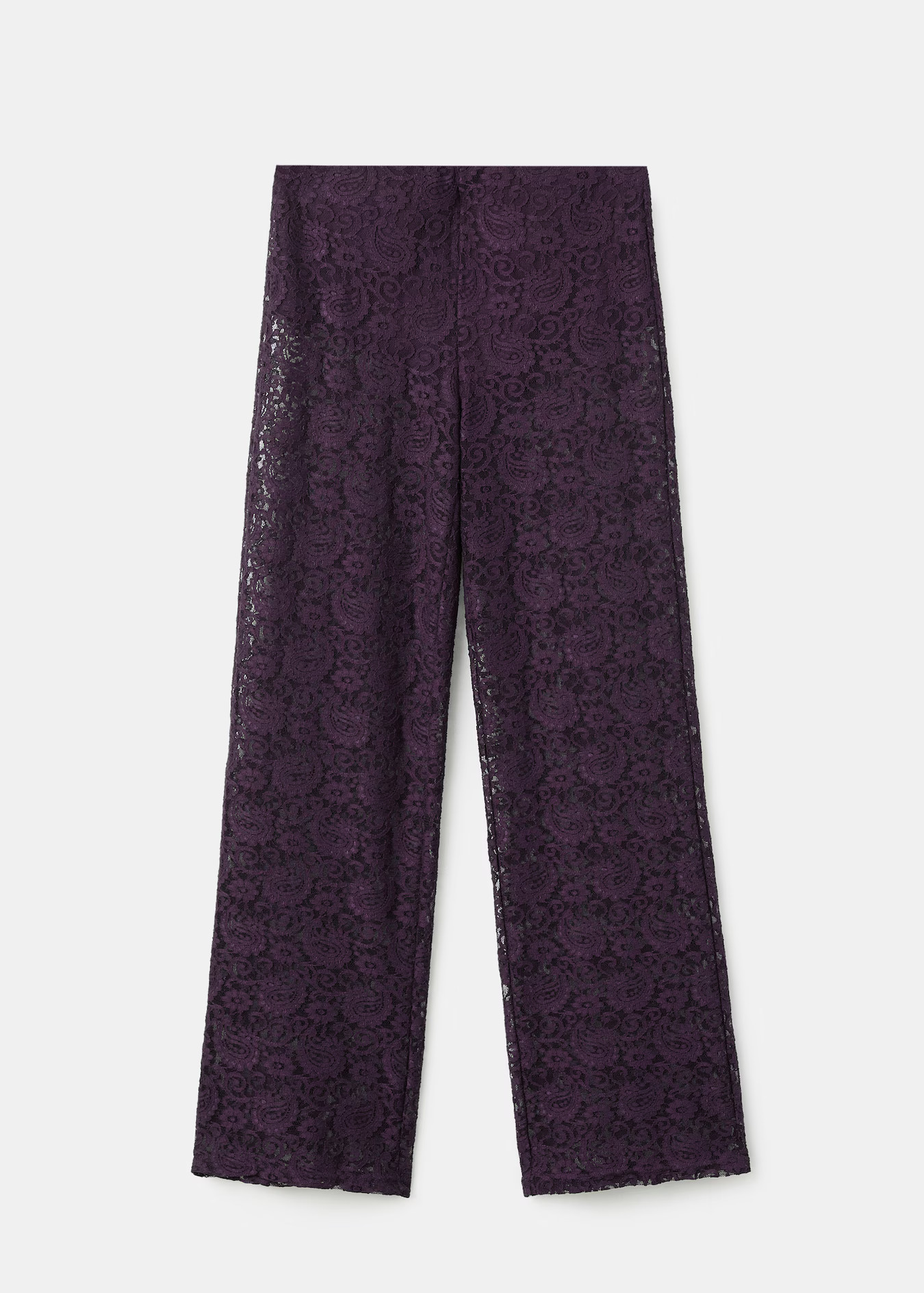Straight-fit lace trousers - Women | MANGO United Kingdom | MANGO (UK)