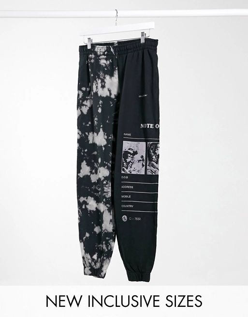 COLLUSION Unisex sweatpants with placement print in tie dye | ASOS (Global)