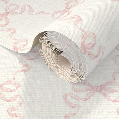 Small Hannah Ribbon Trellis Pink on Wallpaper | Spoonflower | Spoonflower