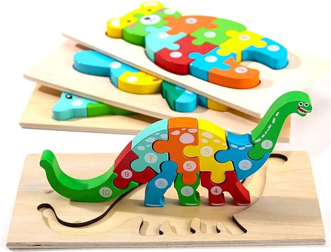 Montessori Mama Wooden Toddler Puzzles for Kids Ages 2-4 | Montessori Toys for Toddlers 2 Years O... | Amazon (US)