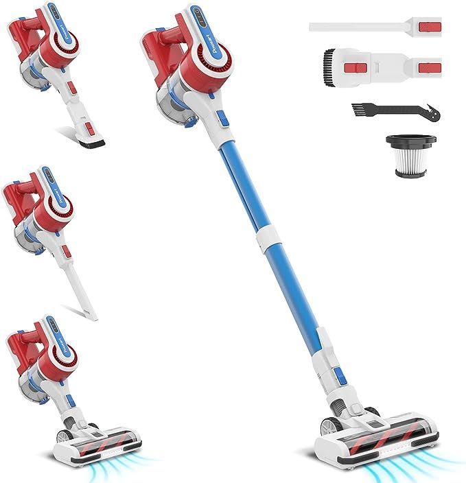 Cordless Vacuum Cleaner, 26Kpa 350W Powerful Cordless Stick Vacuum, POWEART Self-Standing 6-in-1 ... | Amazon (US)