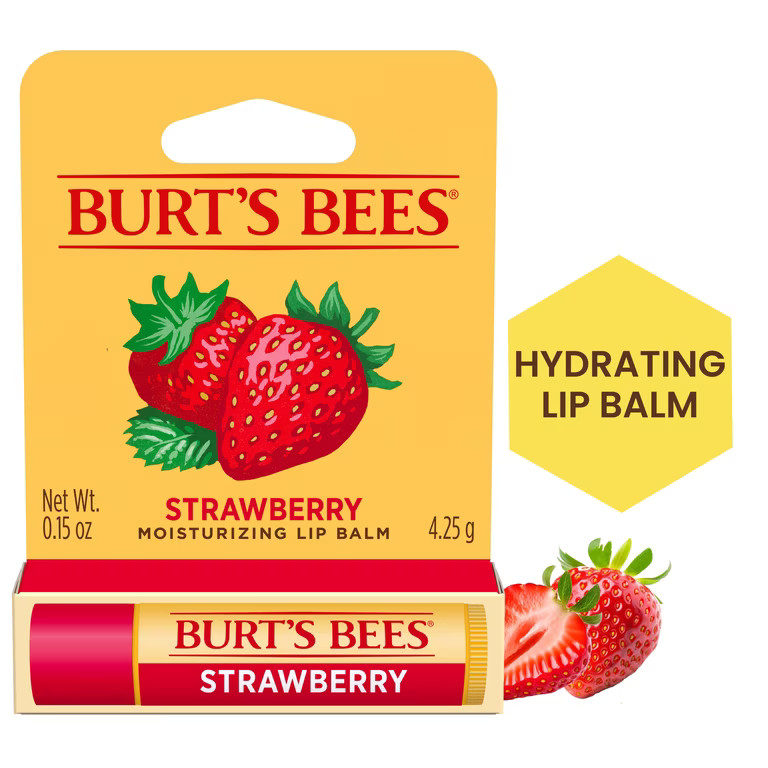 Burt's Bees Strawberry Moisturizing Lip Balm, 0.15 oz. | Walmart (US)