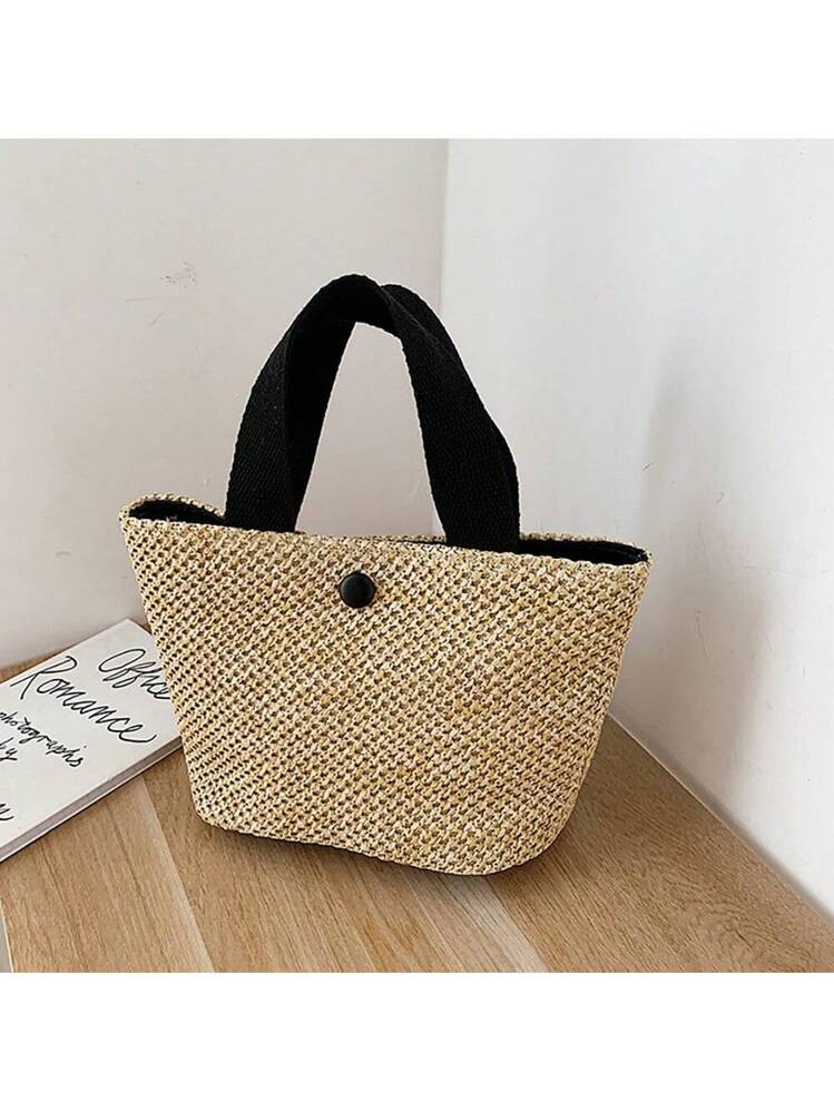 Handgewebte Tasche im Urlaubs-Reise-Stil, kleine, exquisite Persönlichkeits-Strandtasche, flecht... | SHEIN