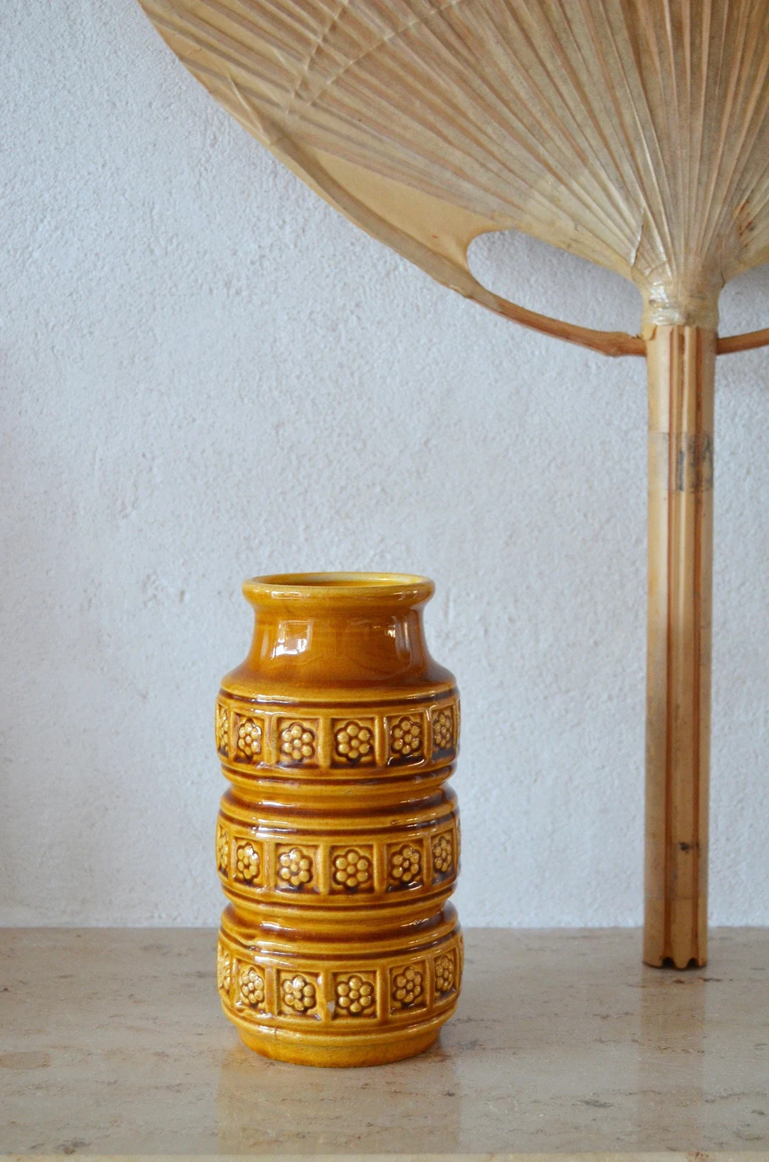 Vintage Inka Scheurich Vase Mustard Yellow Brown 18 Cm Boho - Etsy | Etsy (US)