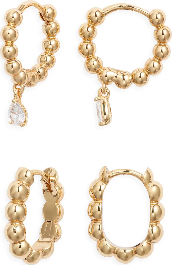 Set of 2 Orb Huggie Earrings | Nordstrom