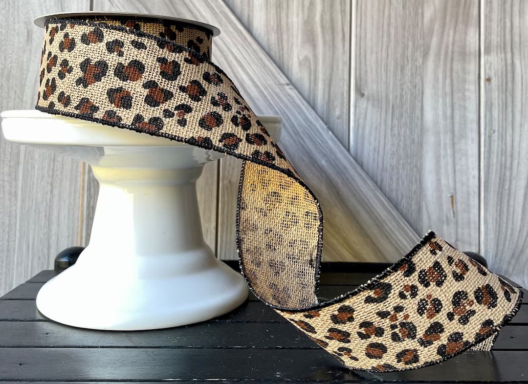 10 Yards 2.5 Inch Wired Ribbon Cheetah Wired Ribbon Leopard - Etsy | Etsy (US)