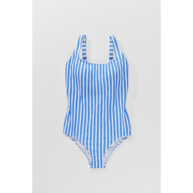 Time and Tru Women's Pique Square Neck One Piece Swimsuit, Sizes XS-3X | Walmart (US)