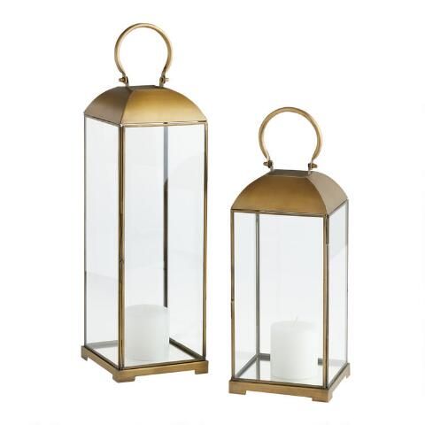 Antique Brass and Glass Cargo Lantern | World Market