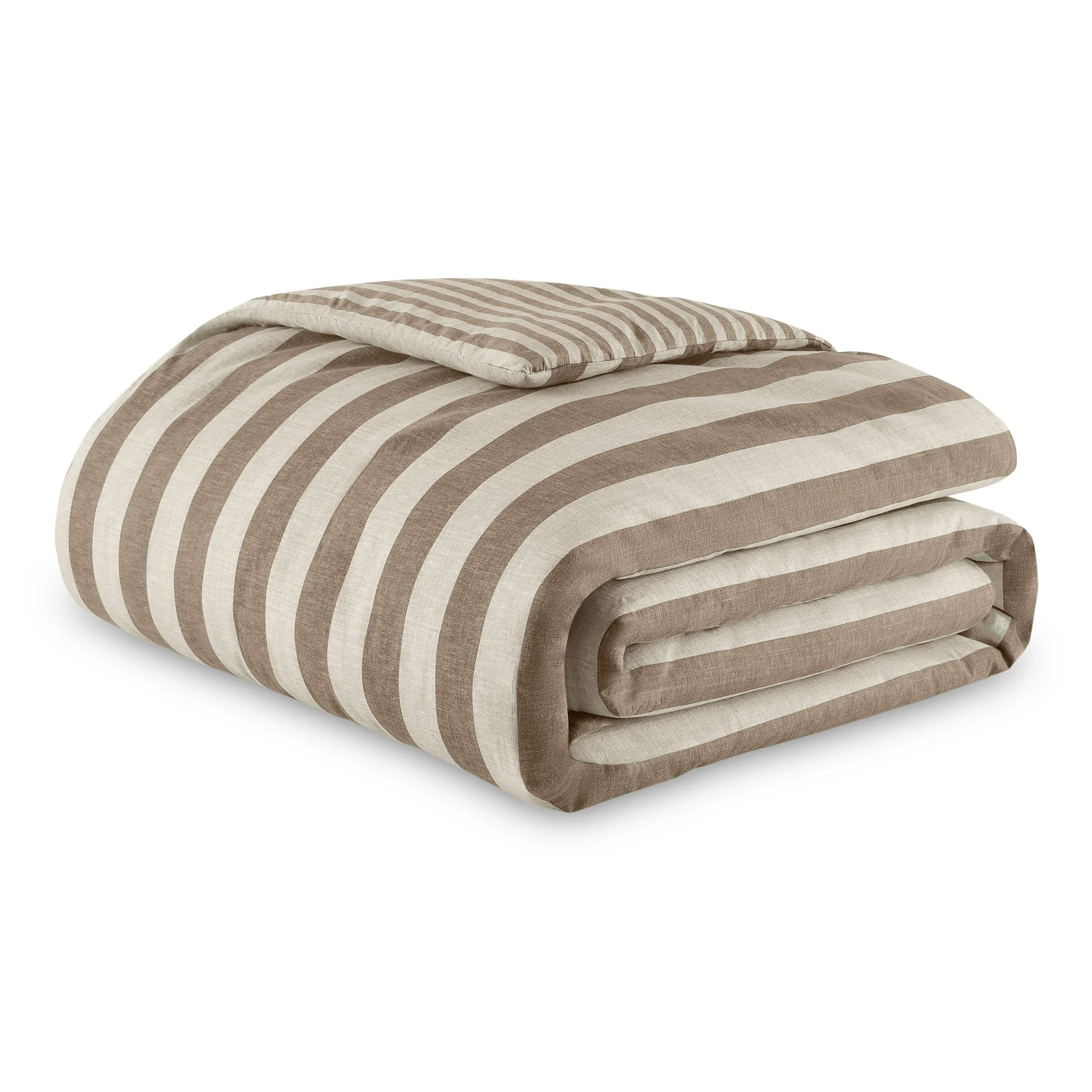 Beautiful 100% Cotton Striped 3-Piece Natural Comforter Set, Full/Queen by Drew Barrymore | Walmart (US)