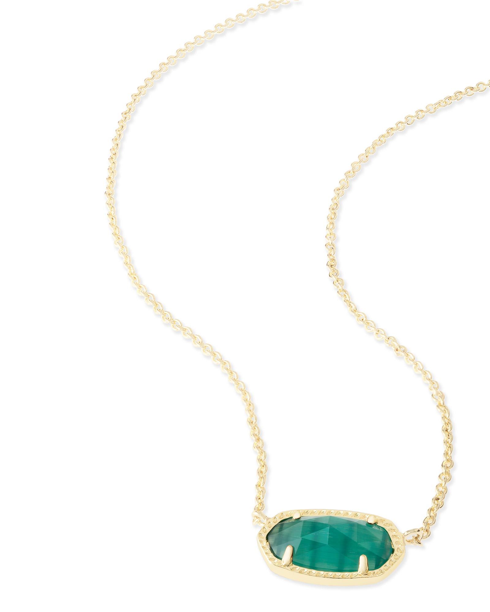 Elisa Pendant Necklace in Emerald Cat's Eye | Kendra Scott