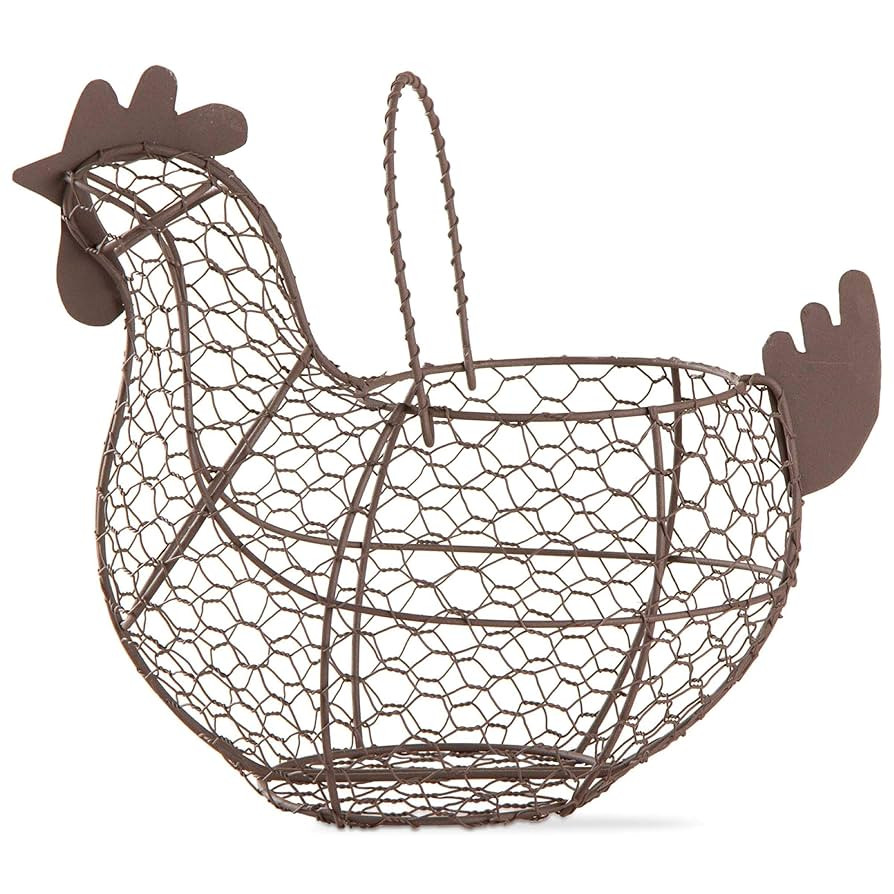 Tag 11.5 inch Farmhouse Rustic Vintage Chicken Wire Egg Basket With Handle For Egg Holder Fruit A... | Amazon (US)