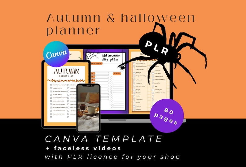 2024 Autumn PLR Planner, Fall Schedule Printable, Halloween Party Planning, PLR Halloween Planner... | Etsy (US)