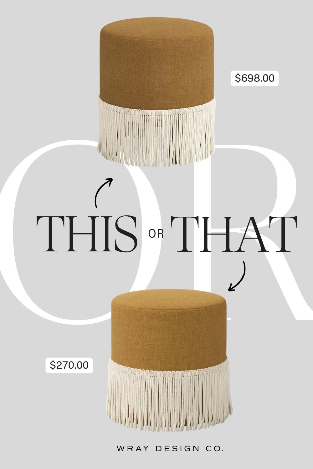 Your weekly look for less is here! Featuring a round ottoman with fringe, in a linen sesame color. Will you splurge or are you the dupe? Let me know in the comments!

#LTKHome