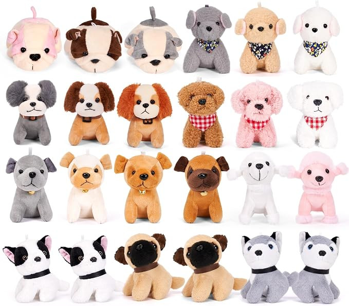Niceup 24PCS Adopt a Puppy Party Favors Kids Mini Plush Dog Non-candy Easter Basket Stuffers Bulk... | Amazon (US)