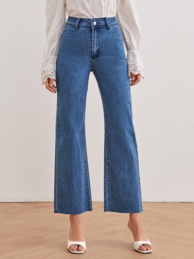 High Waist Solid Jeans | SHEIN