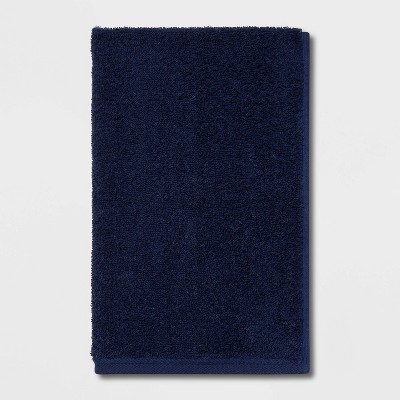 Everyday Hand Towel Navy - Room Essentials™: Cotton Terry, Midweight, Machine Washable, OEKO-TEX Certified | Target