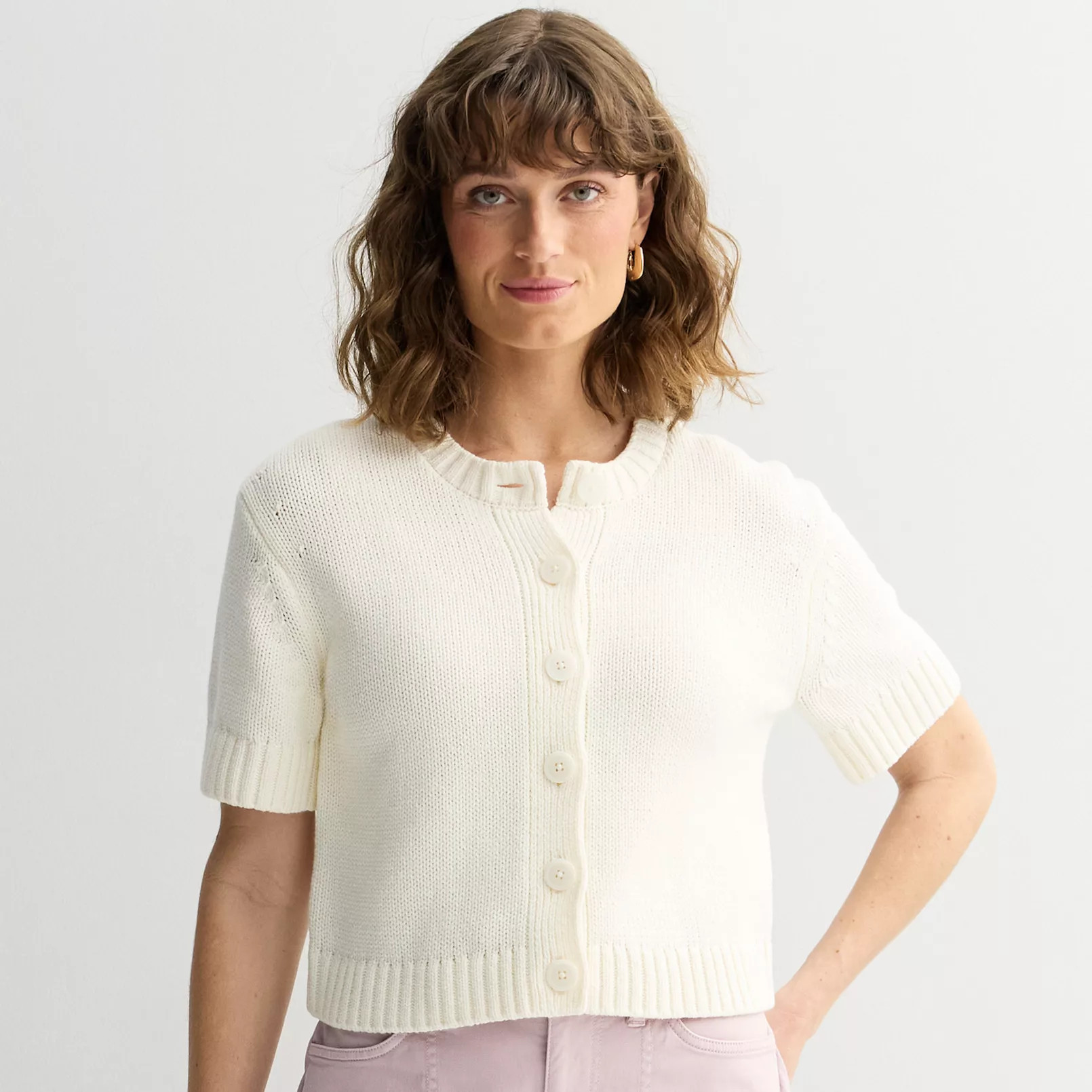 Women's Sonoma Goods For Life® Short Sleeve Cardigan Sweater | Kohl's