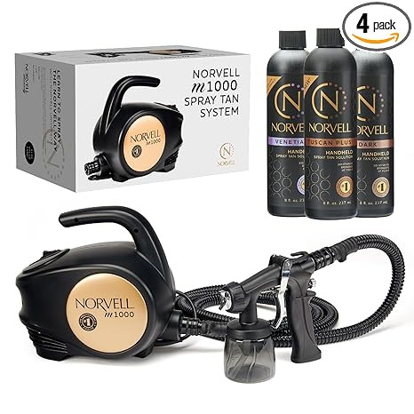 Norvell Sunless M1000 HVLP Spray Tan Machine Kit with 8 oz Tuscan Plus, Venetian & Dark Solutions... | Amazon (US)