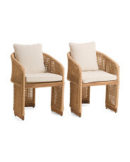 Set Of 2 31in Outdoor Wicker Dining Chairs | Marshalls