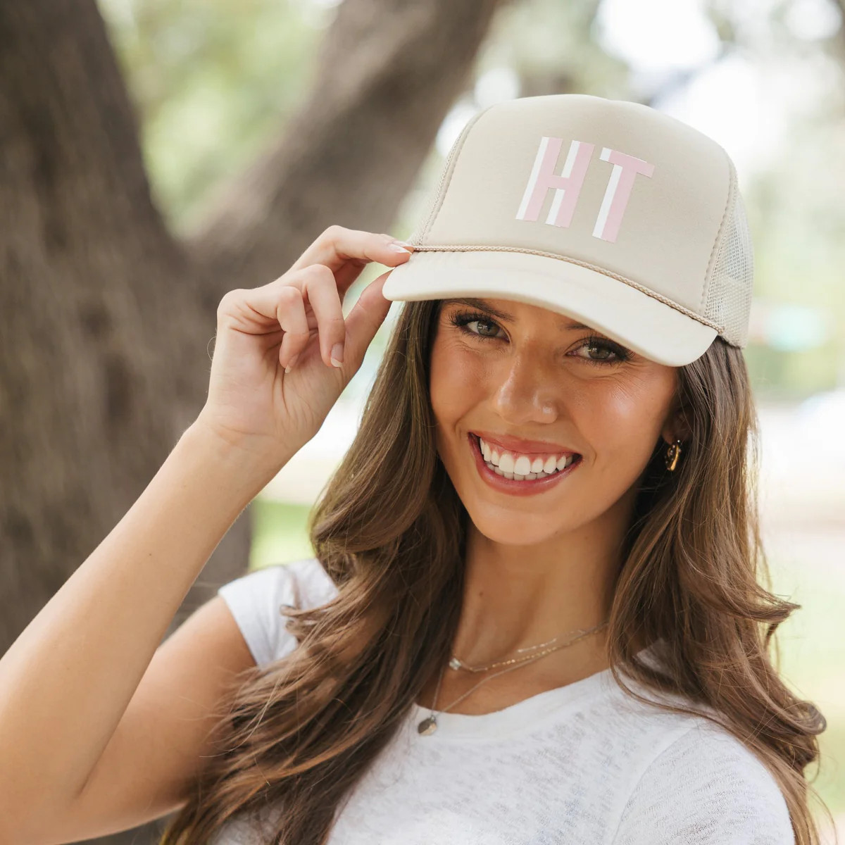 Shadow Monogram Trucker Hat | Sprinkled With Pink