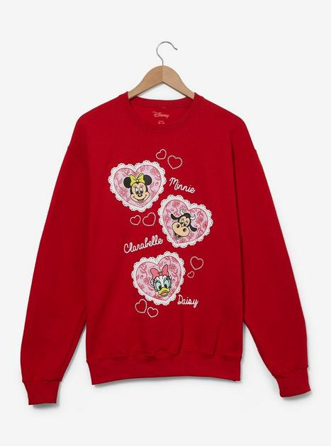 Disney Minnie Mouse & Friends Hearts Women's Crewneck | BoxLunch