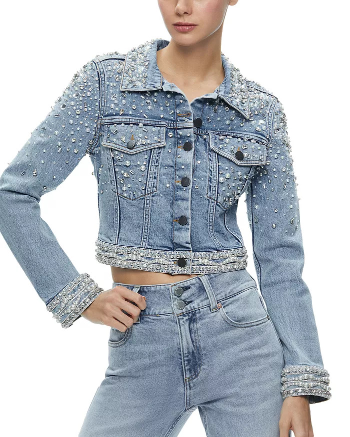 Nelson Embellished Cropped Denim Jacket | Bloomingdale's (US)